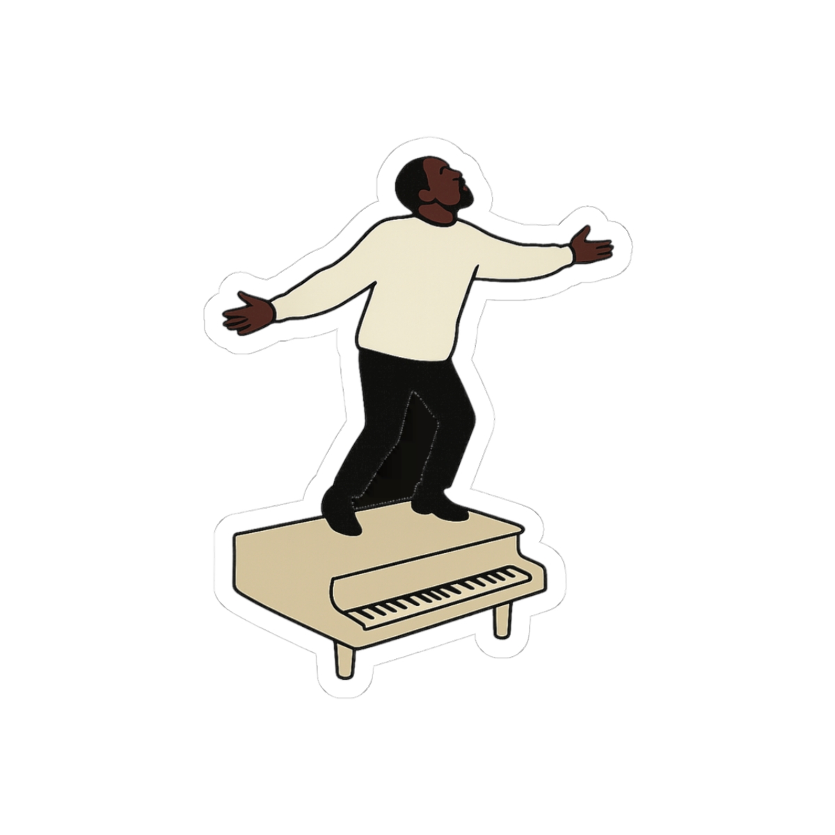 Kanye Runaway Piano Graphic Hip-Hop Sticker