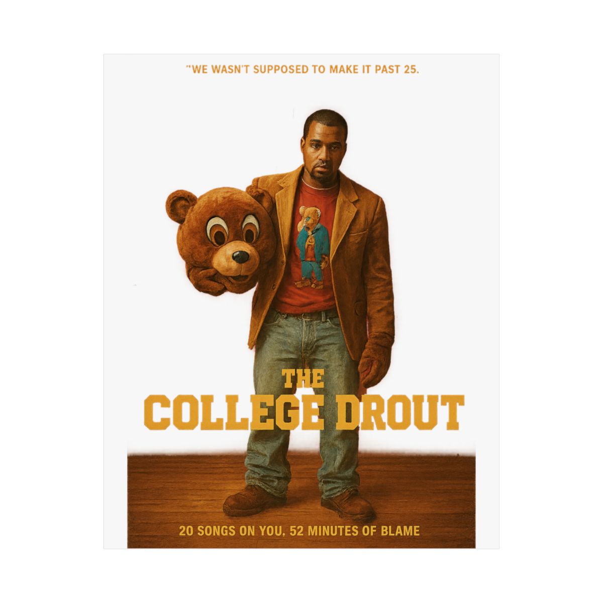 Kanye West College Dropout Album Cover Poster | Hip-Hop Wall Art Print