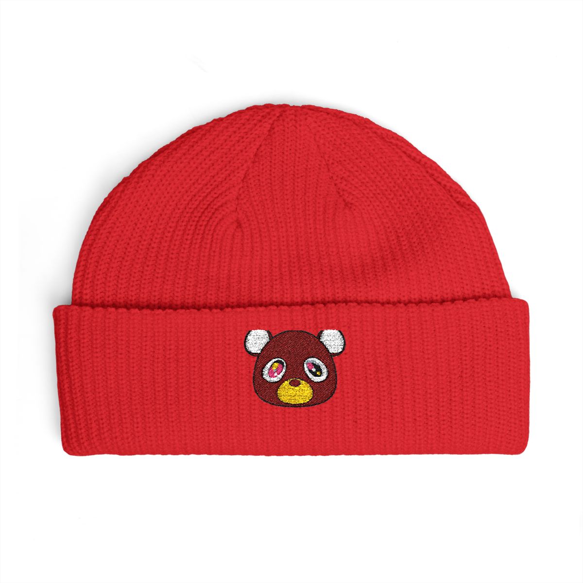 Whimsical Cartoon Bear Face Knitted Beanie | Cute Cozy Winter Hat - College Dropout Kanye Ye West