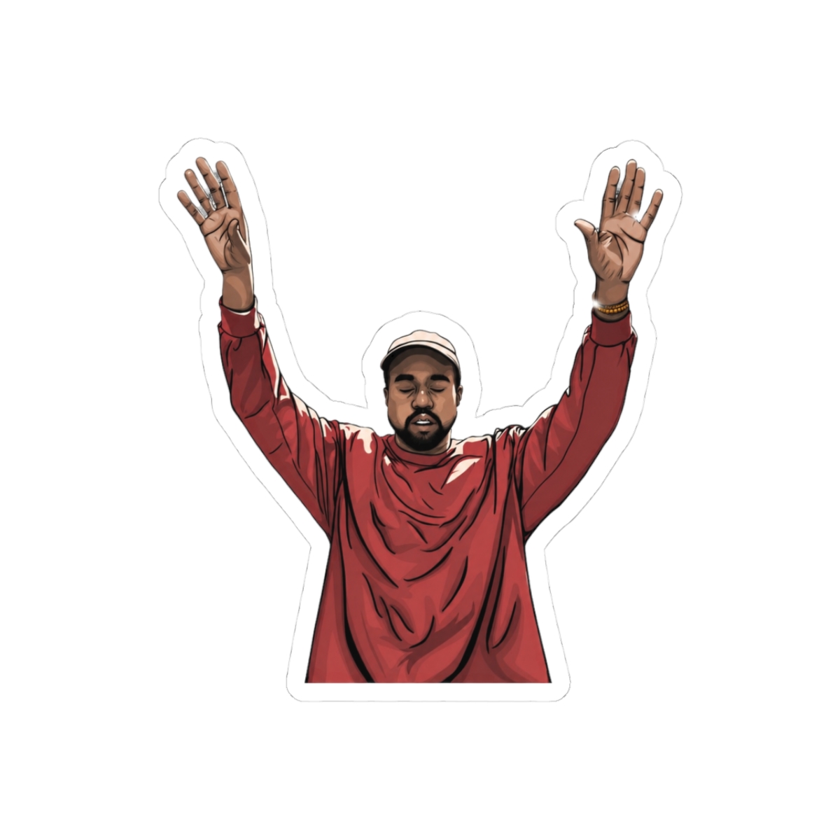 Kanye West Minimalist Portrait Hip-Hop Sticker