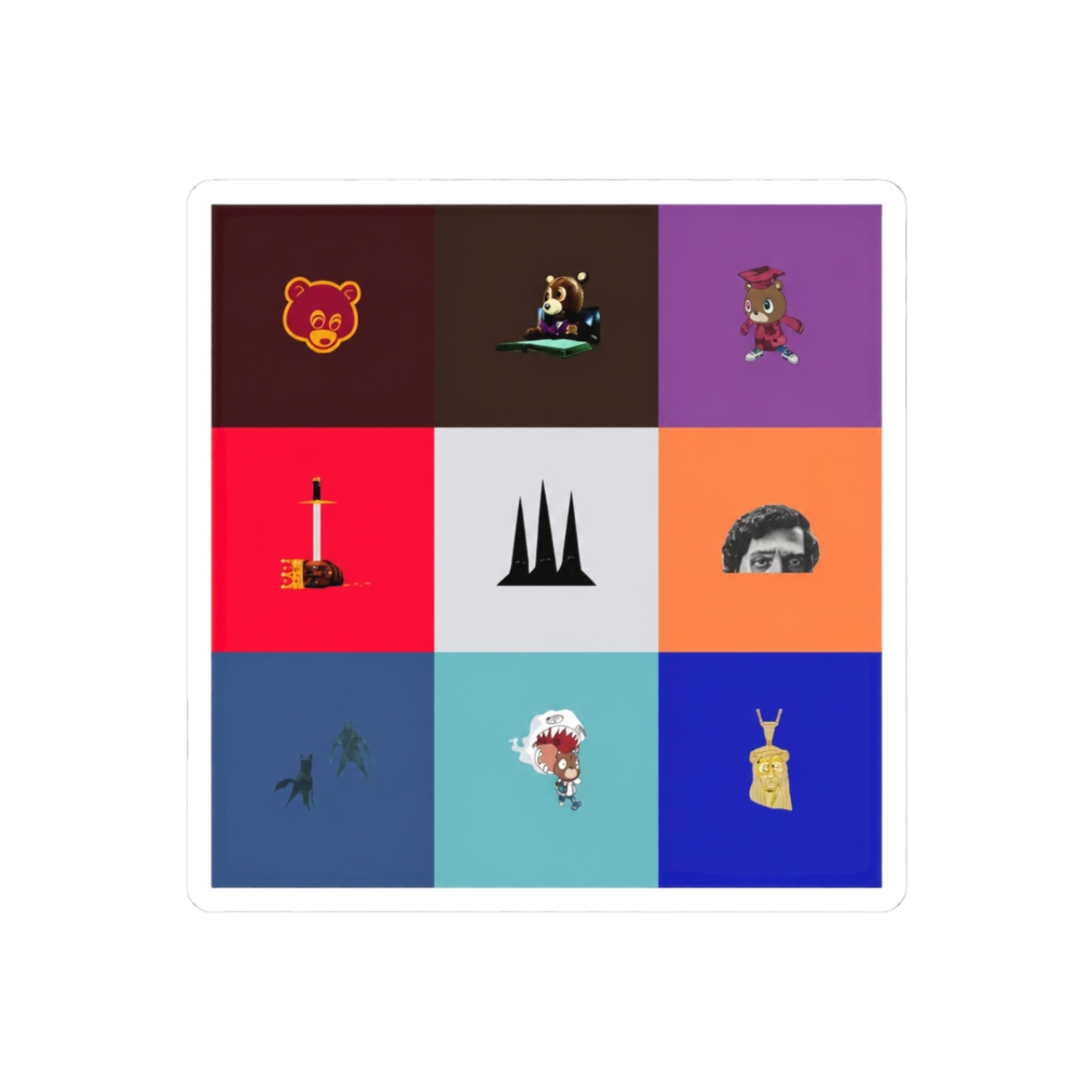 Kanye West Albums Hip-Hop Sticker