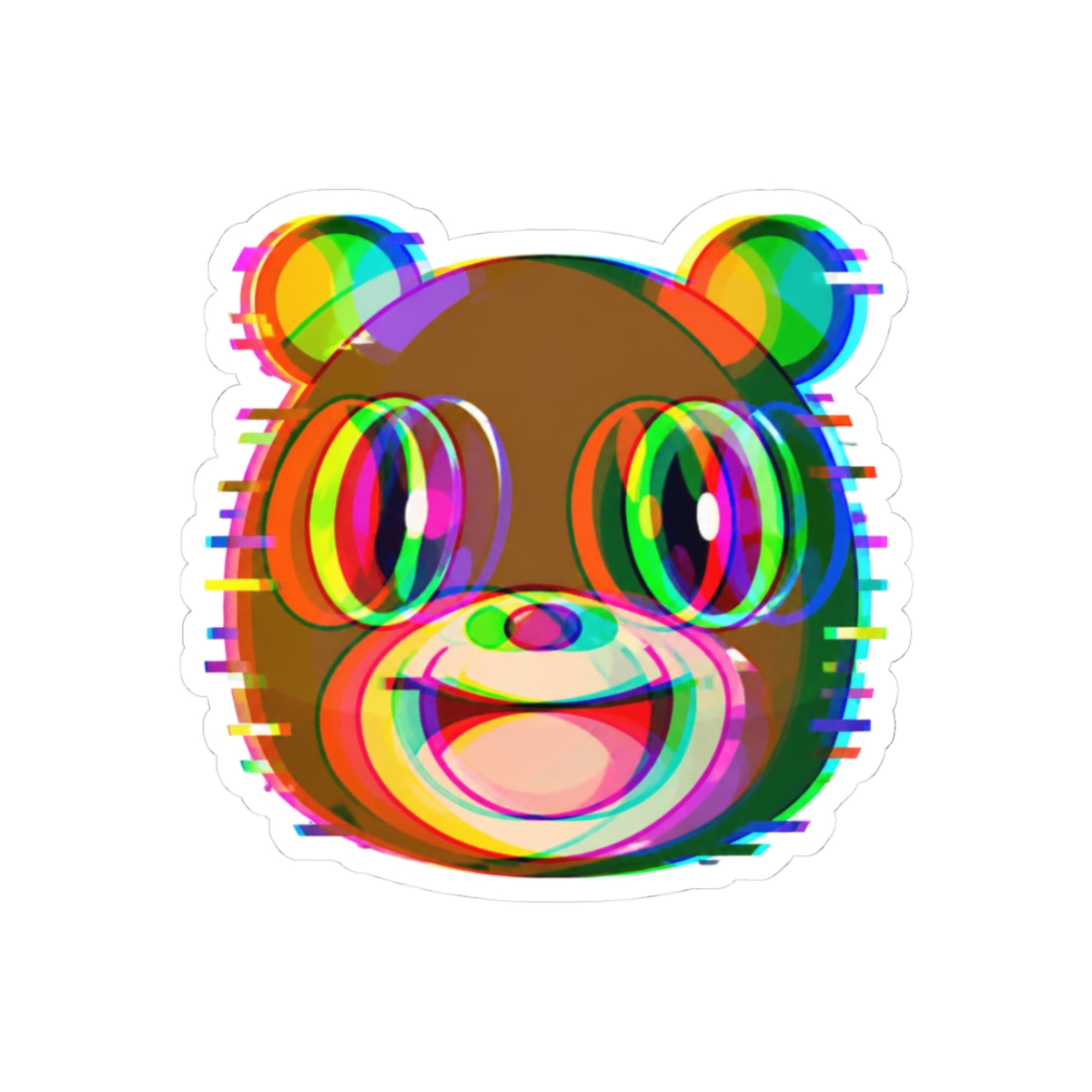 Graduation Bear Glitch Sticker