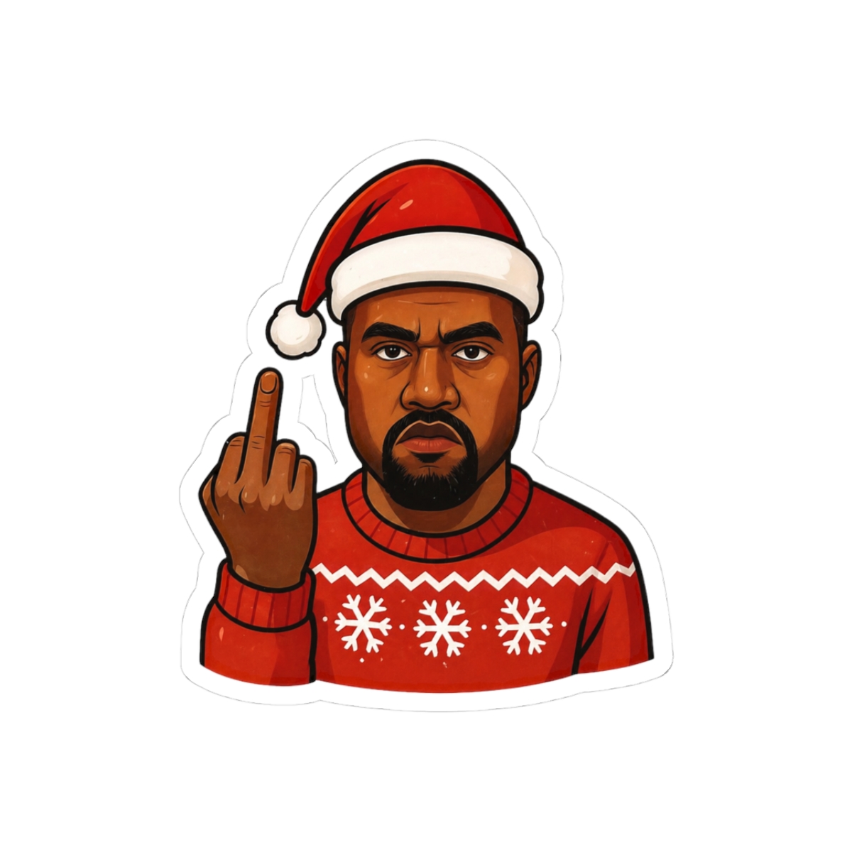 K. West Christmas Rap Sticker