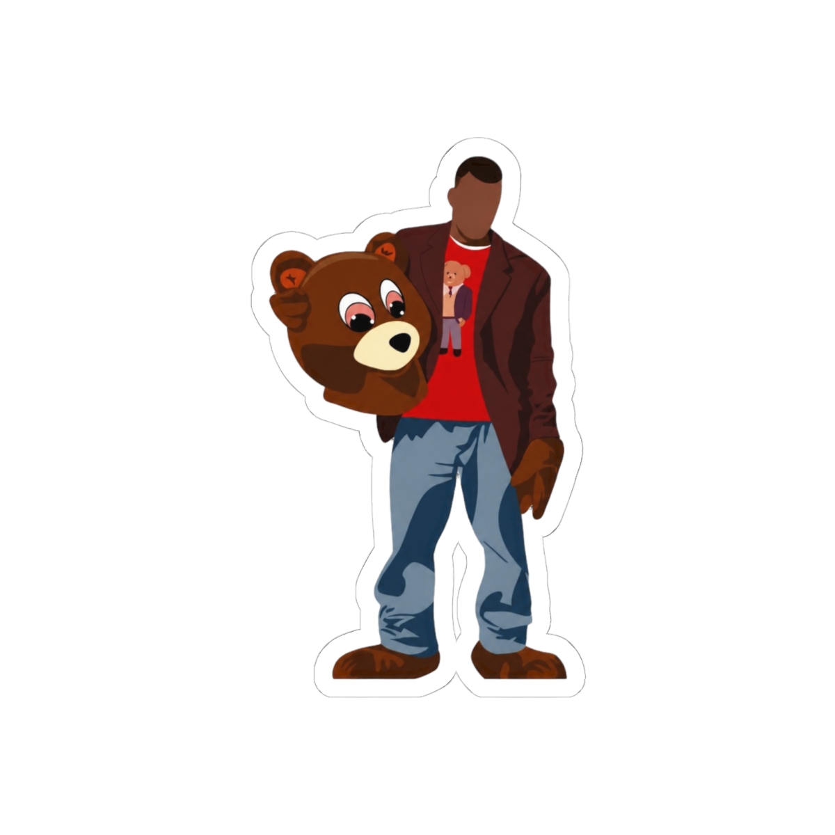 Iconic Kanye West Portrait Bold Sticker | Hip-Hop Fan Vinyl Decal - Kanye West official Stickers merch