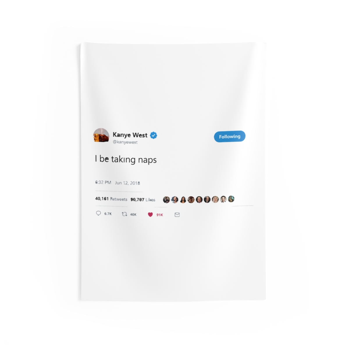 Kanye Flag I Be Taking Naps 3x5 ft Tweet Quote Rapper Tapestry, Heavy Duty 200D Durable Polyester, Funny Poster Flags for Bedroom College Dorm Guys, Fade Resistant Banner Décor