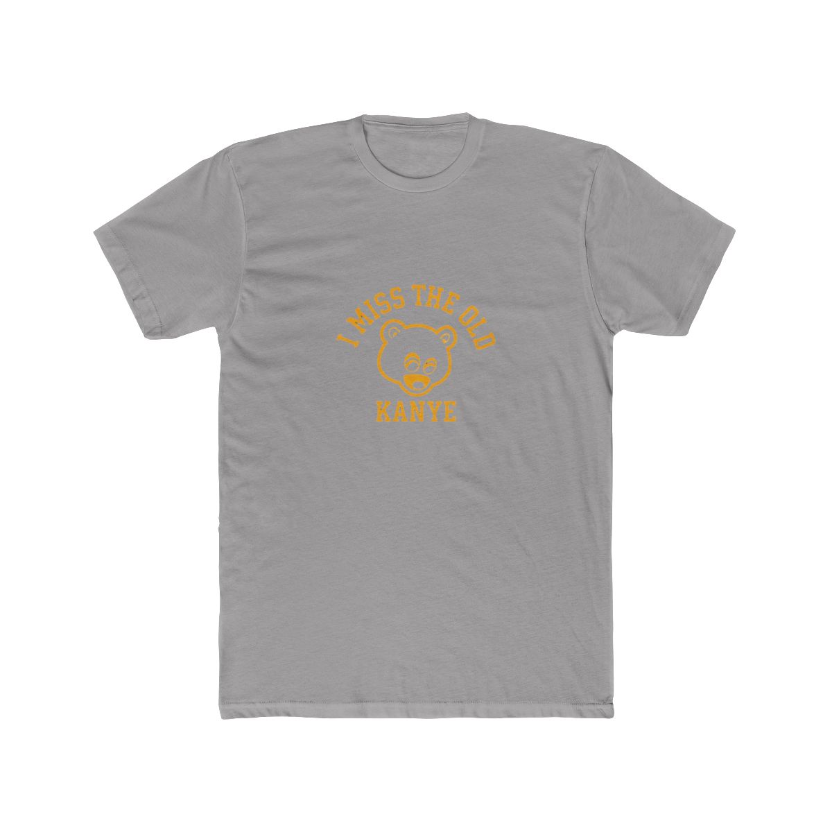 Black T Shirt with a yellow graphic of a bear with the text "I Miss The Old Kanye"