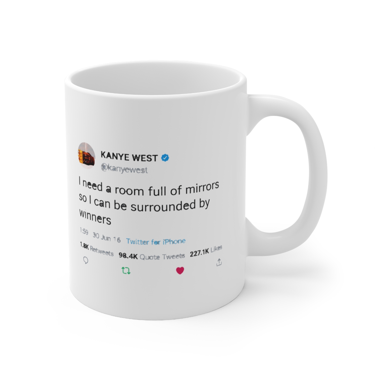 Kanye West Mirrors Room Tweet Mug