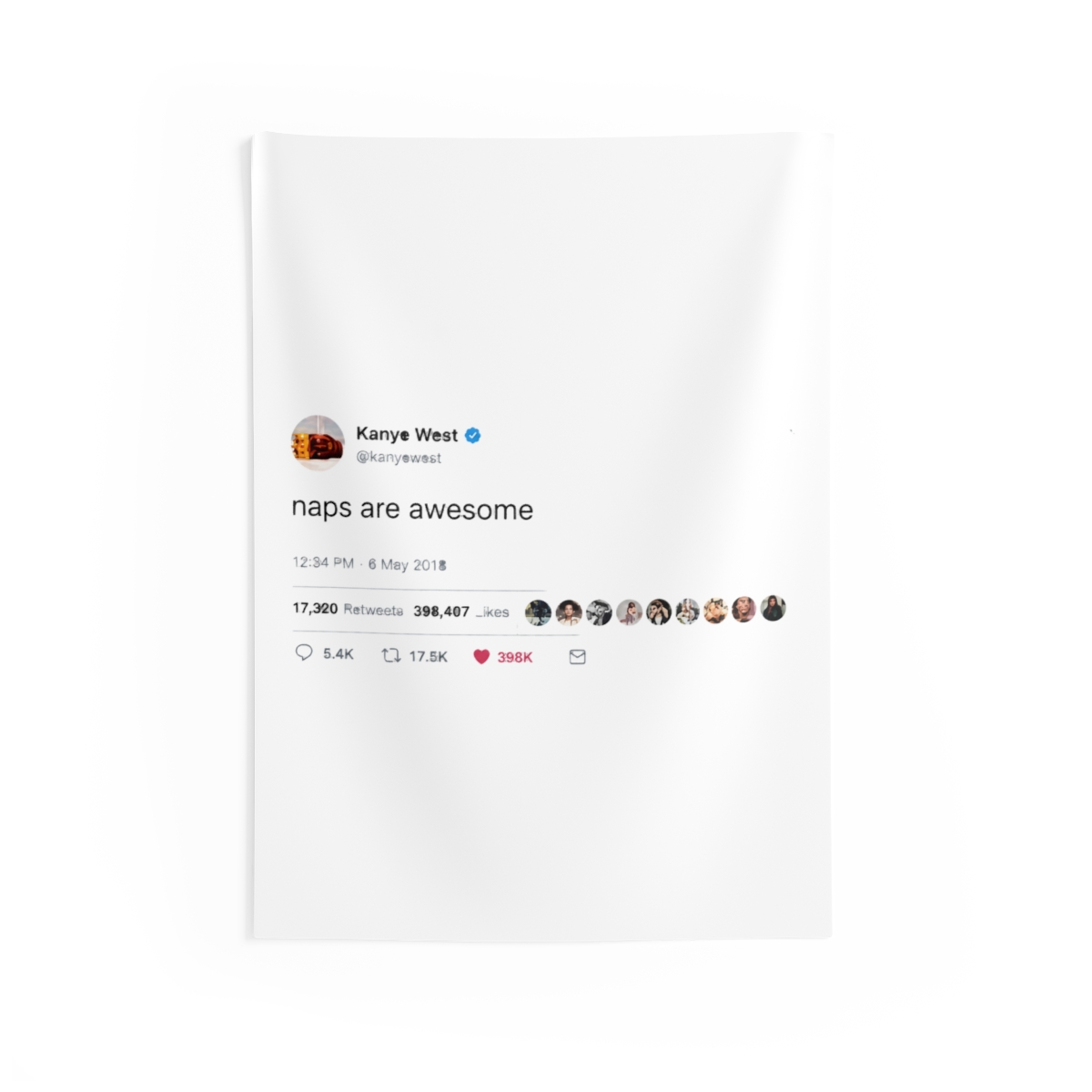Kanye Tapestry Tweet flags, naps are awesome with Installation tool, Funny Flags for Room College University Dorm Guys Rapper wall Decorations meme Gift, 3x5 Ft