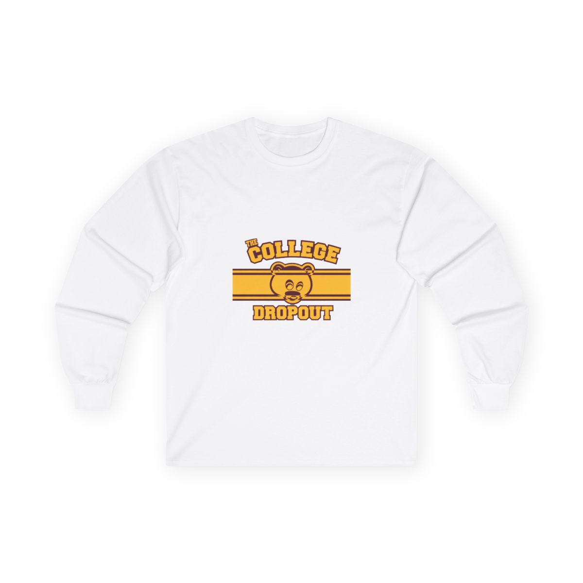 The College Dropout (Kanye inspired) Maroon & Gold Stripe Polo Rugby (Longsleeve)